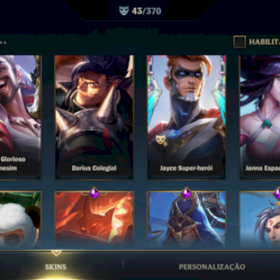 Conta com 7 passes 43 skins todos os campeões 