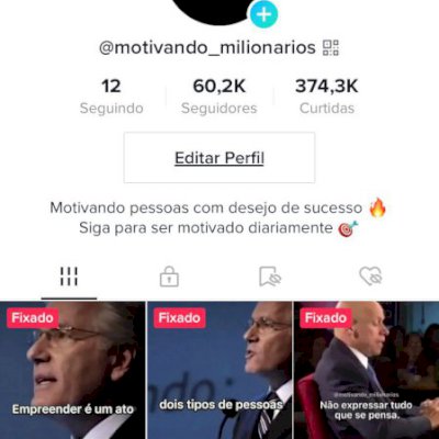 Conta Motivacional, +de 60k, 1M de viz. mensais, seguidores recorrente.