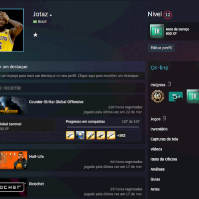 CONTA ANTIGA STEAM C/ CSGO PRIME 18 ANOS ( julho de 2004) MEDALHA 5 E 10 ANOS