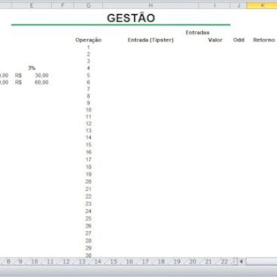 Planilha Gestão de banca Completo em  Excel