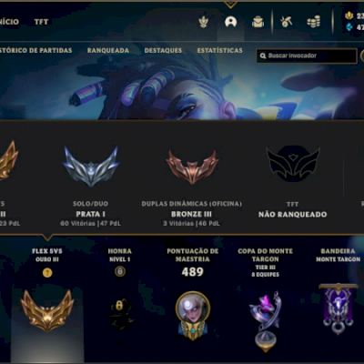 Conta Ouro IV, Campeões: 164, Skins: 169, Nível: 515 - Skins ultimates