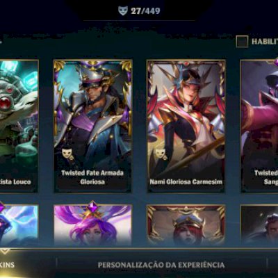 Conta Wild Rift, Esmeralda 3, 27 skins e 92 campeões. E aintigo passe Shyvana