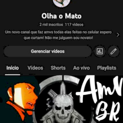Canal de + 2000 inscritos de AMV ( Mande sua proposta) 