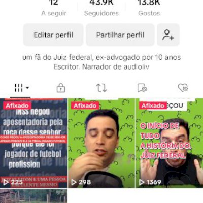 Uma conta do tiktok com43k