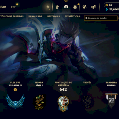 Conta Platina com todos champs e 194 skins >> Conta com todos os acessos ! 