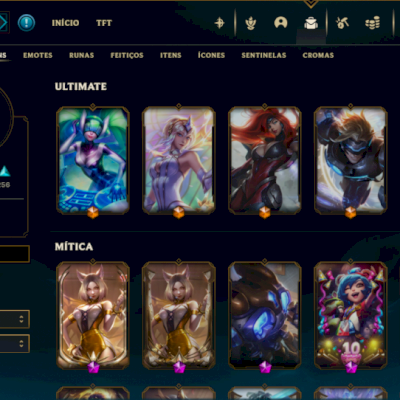 LOL Esmeralda 1, MMR Alta, quase 600 skins