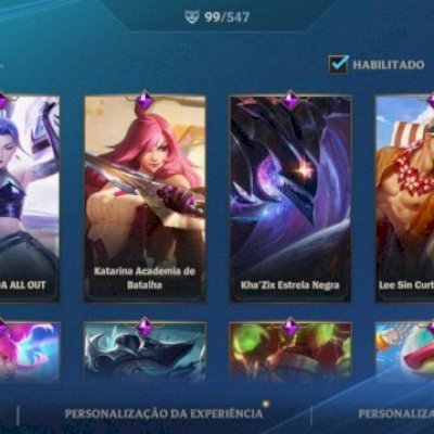 CONTA WR (98 SKINS: 8 LENDÁRIAS E 58 ÉPICAS E ETC.)
