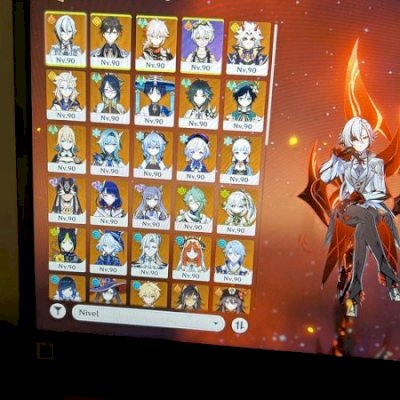 Conta ENDGAME total, Genshin Impact, 31 personagens tier 5 e 19 armas tier 5