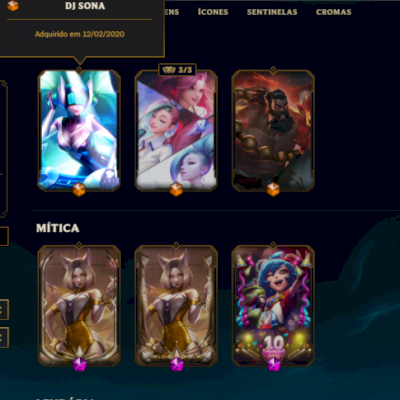 CONTA DE LOL 270 SKINS