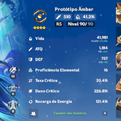 Conta AR 53 com Alhaitham, Neuvillete, Furina, Dehya C1 , Jean (Pity Garantido)