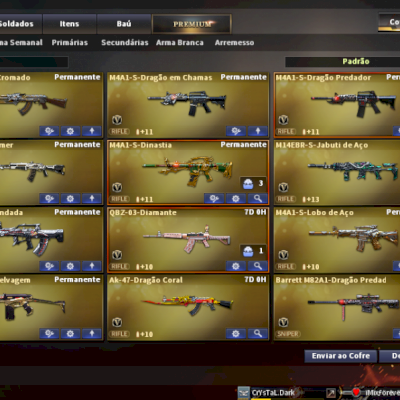 Conta CROSSFIRE coronel com 20 VIPS e mais de 100 armas permanentes