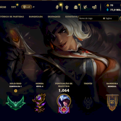 Conta Esmeralda 1, Todos os campeões, 388 skins, Nivel: 1225  
