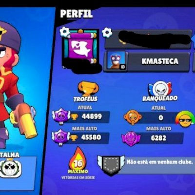 continha muito boa com 45k muitas skins sazonal, 1, 2, 3 passe e todos os brawle