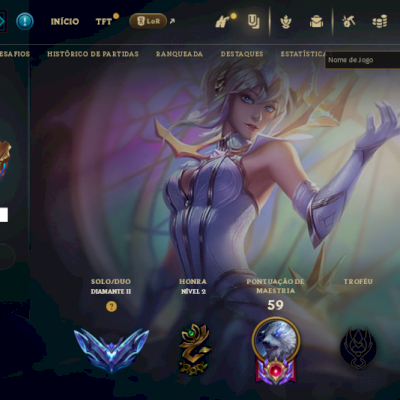 Conta diamante ll  55pdls, Winrate 90% com apenas 10 games.