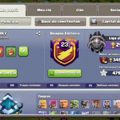Conta Clash of Clans CV 13 Rushada com 2900 troféus e vila do construtor vc 9