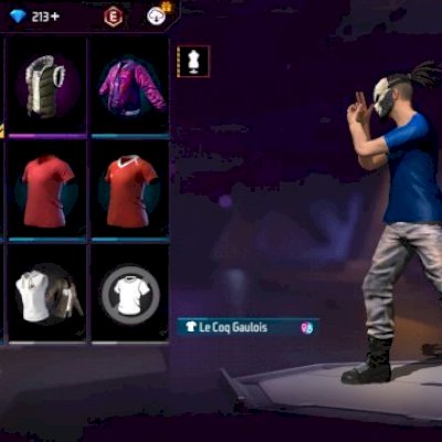 Conta de FF com 5 camisas de time