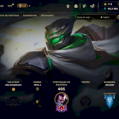  Conta League of Legends, Unranqued Nivel 294, 174 Skins, 2 Ultimates e 2 mitica