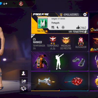 Vendo conta de free fire 85R$