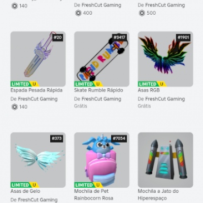 Conta Roblox único dono + de 200 itens limited e 11 mil robux gastos 