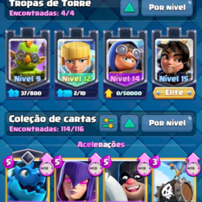 23 cartas elite 77 cartas nível 14 4 cartas nível 13 
