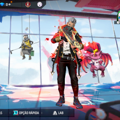 Conta de free fire cinco passas e várias skins