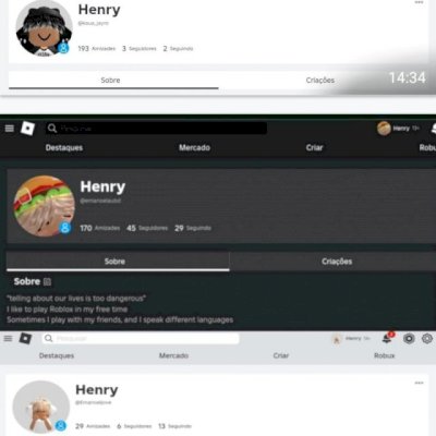 Vendo 3 contas de robux 