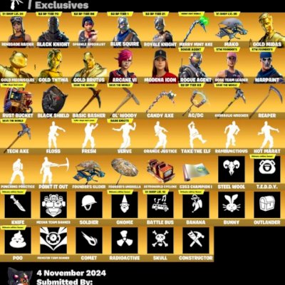 [PS4-5, XBOX/PC] conta OG com RENEGADE RAIDER / BLACK KNIGHT / 310 skins 