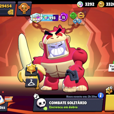 CONTA DE BRAWL STARS ANTIGA!! 29K DE TROFÉUS COM SKINS RARAS (SHELLY ESTELAR)