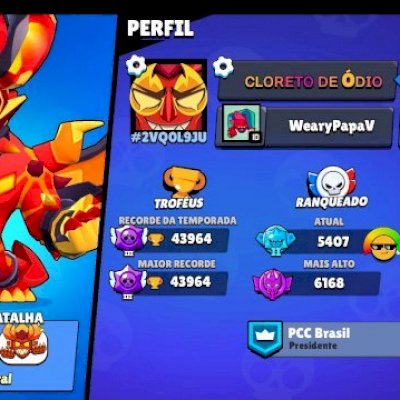 CONTA BRAWL STARS TOP 84 BRAWLERS E SKINS RARAS