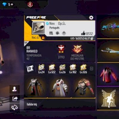 Conta free Fire Level 67 