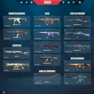 Conta Valorant ouro 1 com muitas skins