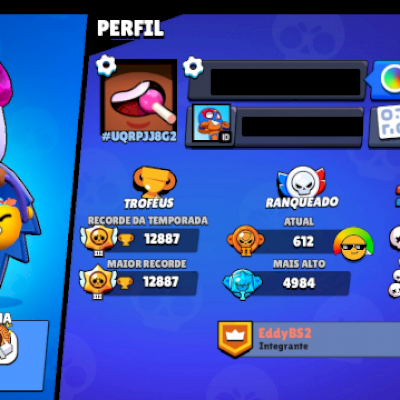🔥✅️Conta de brawl star com 50/87 brawlers,12K de troféus e com bastante skins✅️