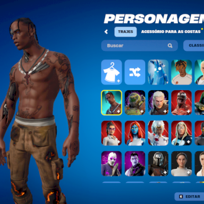 Conta Fortnite skins raras, s3,s4 etc, travis scott 
