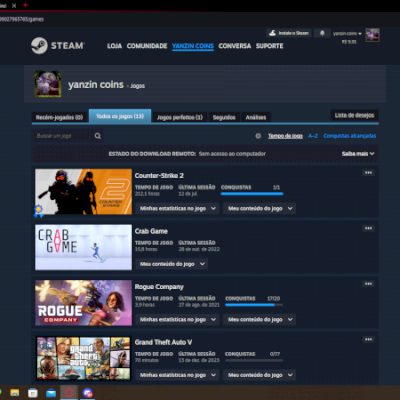Vendo conta steam com csgo prime e gta
