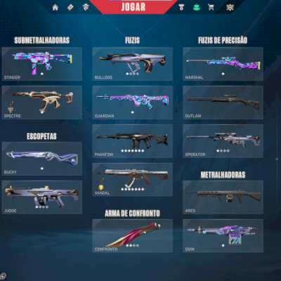 Conta de valorant com 35 skins no total, por menos que gastei
