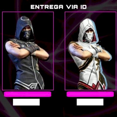 FREE FIRE - NINJA PRETO E NINJA BRANCO VIA