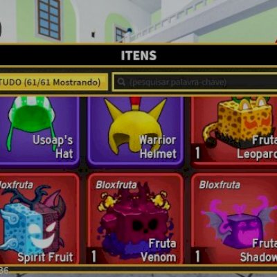 Vende-se conta blox fruits com lvl 2550 com god human muito boa com frutas ótima