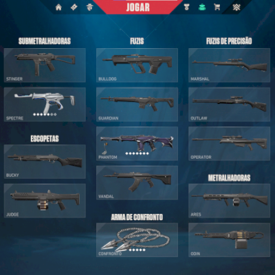 CONTA VALORANT FULL ACESSO COM 8 SKINS (COM SKIN DE FACA E PHANTOM + VP)