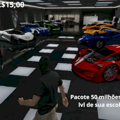 UP DE CONTAS GTA 5 online (PC) pacote de dinheiro 50 mihões+lvl de sua escolha