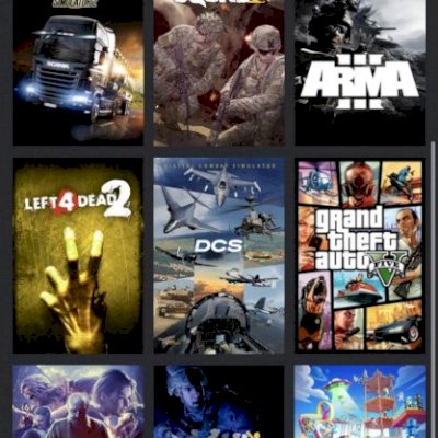 Conta da Steam com vários jogos, como fifa24, dayz, arma 3 e squad, e outros