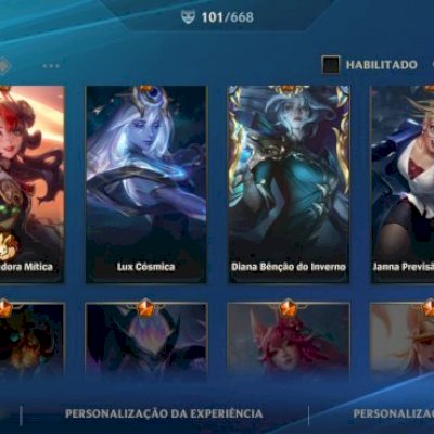 Conta Sup e Mid - Elo mestre - Várias skins bonitas para sup!