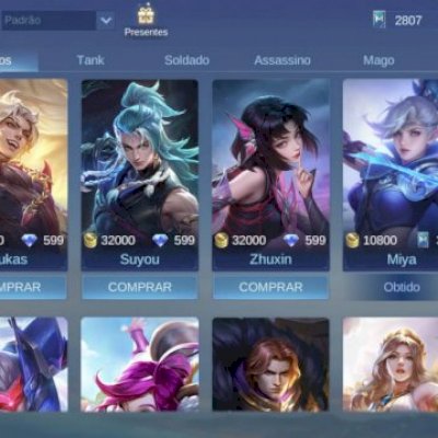 Conta Mobile Legends level 95 Full Heróis 206 Skins