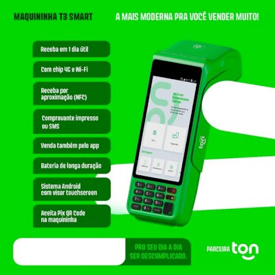 MÁQUINA DE CARTÃO TON MAIS BARATO COMPRE CONOSCO 