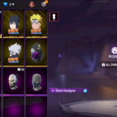 Vendo conta de free fire com Naruto, Sasuke e Kakashi 