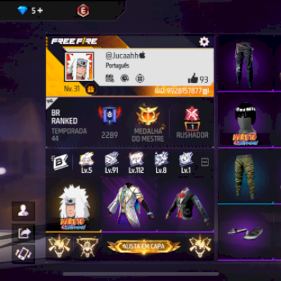 CONTA FF BOA, barata com skin e passe ATUALIZADO, skin do poze, 2 cartao de nick