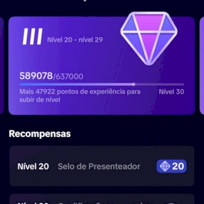 Conta Tiktok Nível 29 de presenteador com mais de 2400 seguidores 