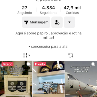 Vendo conta militar com engajamento 