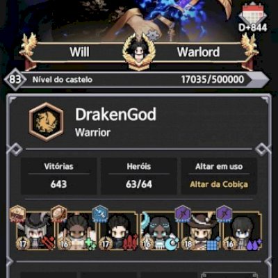 King God Castle Lv. 83, Skins Lendárias + heróis ☆ + sets (leia descrição)