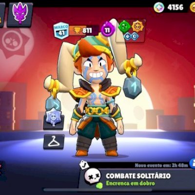 Conta Brawl Stars 45K Troféus | Skins Míticas Raras + Hipercharge Chester Full🤡