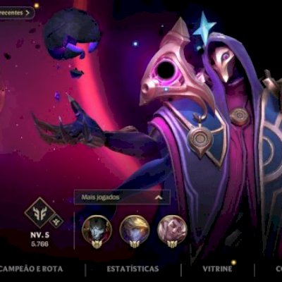 Conta Wild Rift Ranque Ouro com 85 Campeões e 91 skins 